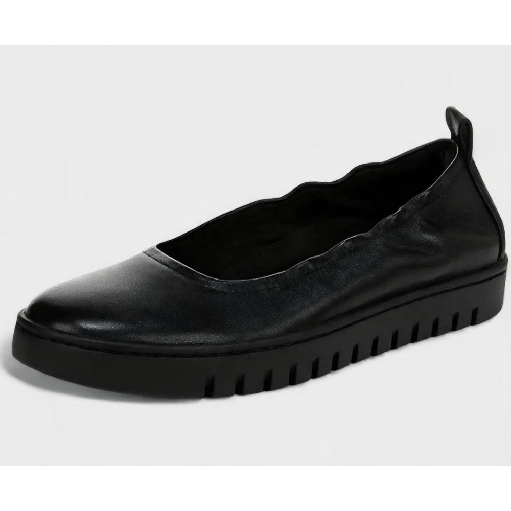 Vionic Uptown Leather Ballet Slip-On Flats Black J2129L1001 Womens 7.5M NEW